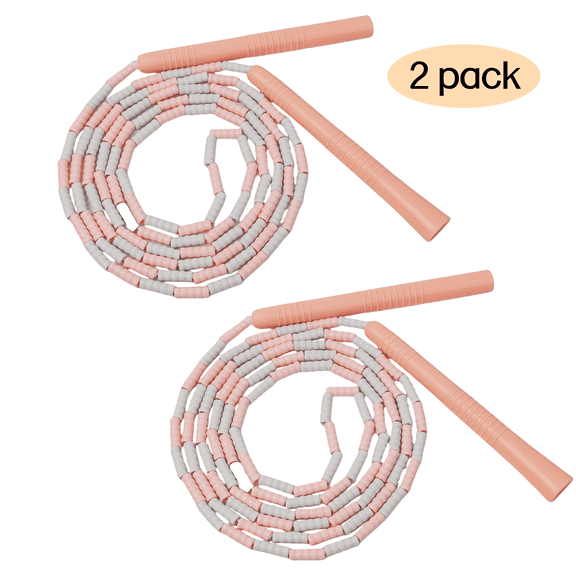 WLGJL Jump Rope Segmented Soft Beaded Skipping Rope Adjustable Tangle Free Jumping Rope for Kids Men Women Exercise, Weight Loss, Keeping Fit and Training 7.87 Feet（2 pack）
