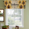 thumbnail image 3 of Sunflower Curtain Valances for Windows, Kitchen Valance Window Treatments Panel 2 Pack, Welcome Vintage Summer Botanical Pastoral Rod Pocket Short Curtains for Bathroom Bedroom 60 x 18 Inch, 3 of 8