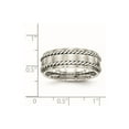 thumbnail image 2 of 8.2mm Stainless Steel Brushed With Silver Double Twist Inlay Ring Size 11.5 Ring for Women, 2 of 2