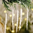 thumbnail image 1 of Twisted Icicle Ornament Christmas Tree Glitter Spiral Strip Hangings for Holiday Party Wedding Accessories, 5.1 Inch (White,12 Pieces), 1 of 4