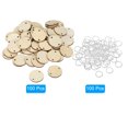 thumbnail image 3 of Wood Circles, 100 Pack Round Wooden Discs with Holes and Rings Unfinished Wooden Circles Blank Wood Rounds, 3 of 6
