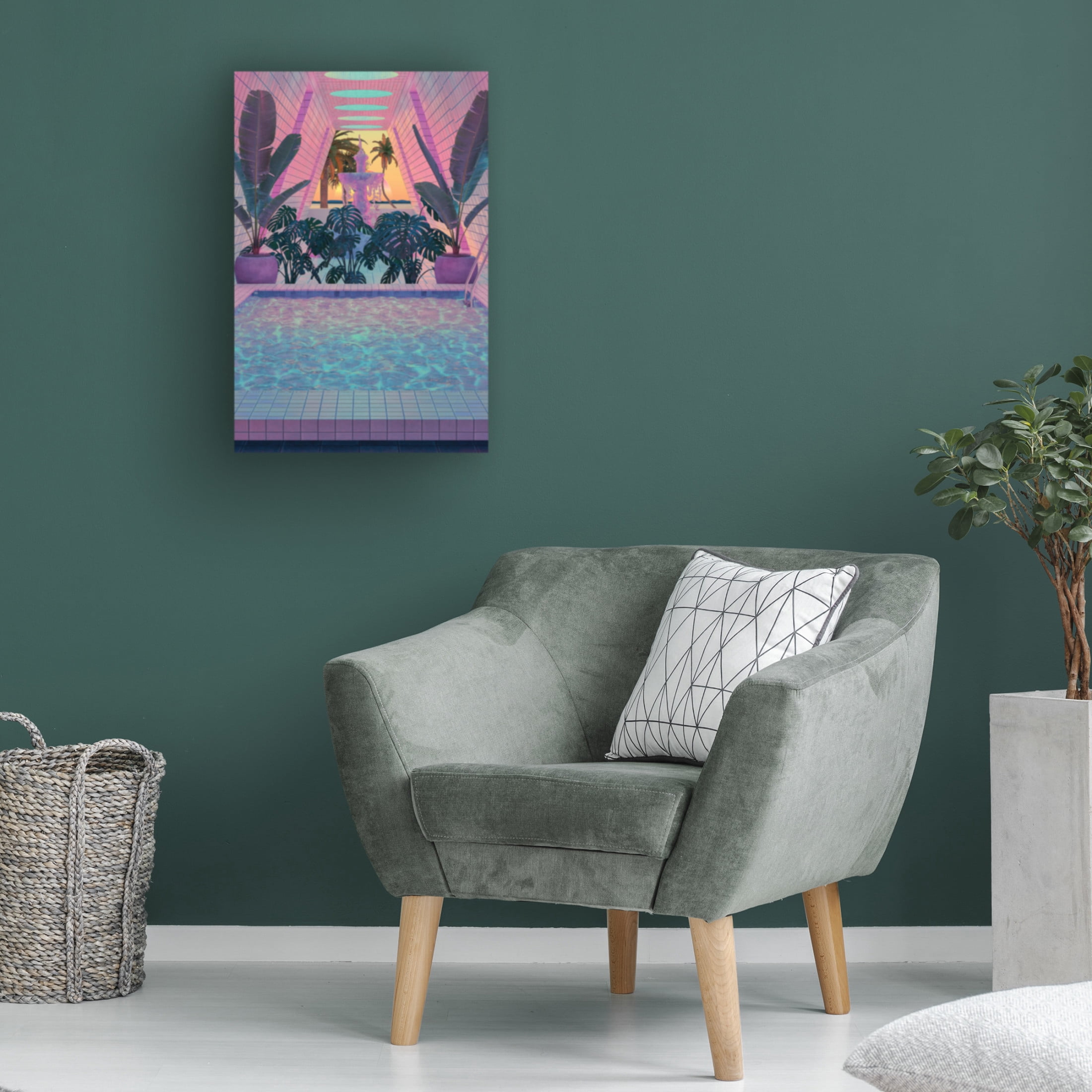 Trademark Fine Art DEKIMBE MURRAY Palm Pool Canvas Wall Art