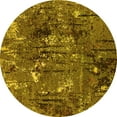 thumbnail image 1 of Ahgly Company Machine Washable Indoor Round Oriental Yellow Industrial Area Rugs, 5' Round, 1 of 4