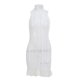 thumbnail image 2 of Txlixc Vestido de Mujer, Color Sólido Patchwork Malla Volante Transparente Sin Mangas Cuello Alto Mini Vestido Ajustado Txlixc Moda, 2 of 9