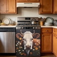thumbnail image 6 of Dishwasher Magnet Cover, Highland Cow Flower Decorative Refrigerator Magnet, 23 x 26 Inch Trimmable Dishwasher Front Panel Cover for Home Kitchen Laundry Decorations, Easy Clean, 6 of 6