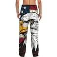 thumbnail image 3 of Picia American Bald Eagle Mens Soft Woven Cotton Elastic Waistband Sleep Pajama Pant Lounge Sleep Pant With Pockets And Drawstring-Small, 3 of 9