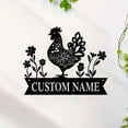 thumbnail image 4 of Custom Chicken Flower Metal Sign Personalized Farm Hen Chick Rooster Metal Name Sign Plaque Farmhouse Outdoor Wall Decor, 4 of 6