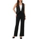thumbnail image 2 of INSPIRAR CHIC Vestido de Oficina para Mujeres con Cuello en V, Botones, Sin Mangas, Corto, Talla XS, Negro, 2 of 6