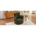 thumbnail image 3 of 360° Swivel Accent Barrel Chair with Adjustable Headrest, Ergonomic Round Sofa Chair for Living Room Bedroom Office Hotel, Plush Berber Fleece Upholstered Modern Design Green, 3 of 9