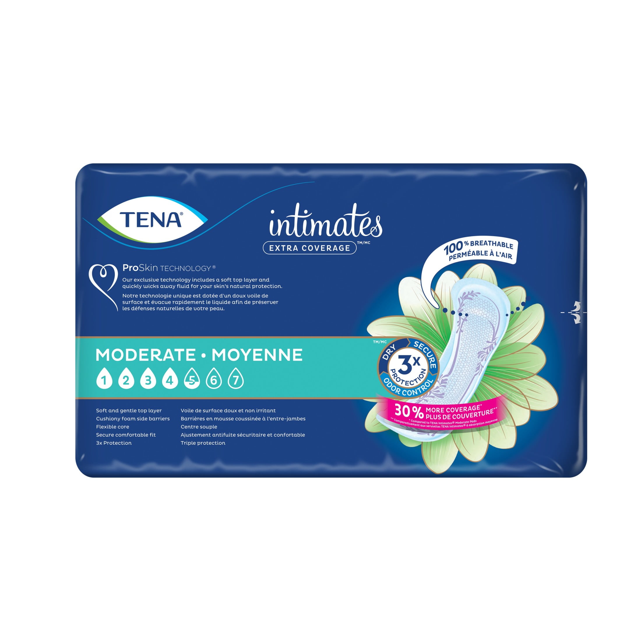 Tena Intimates Extra Coverage Moderate Pads, 60 Ct 