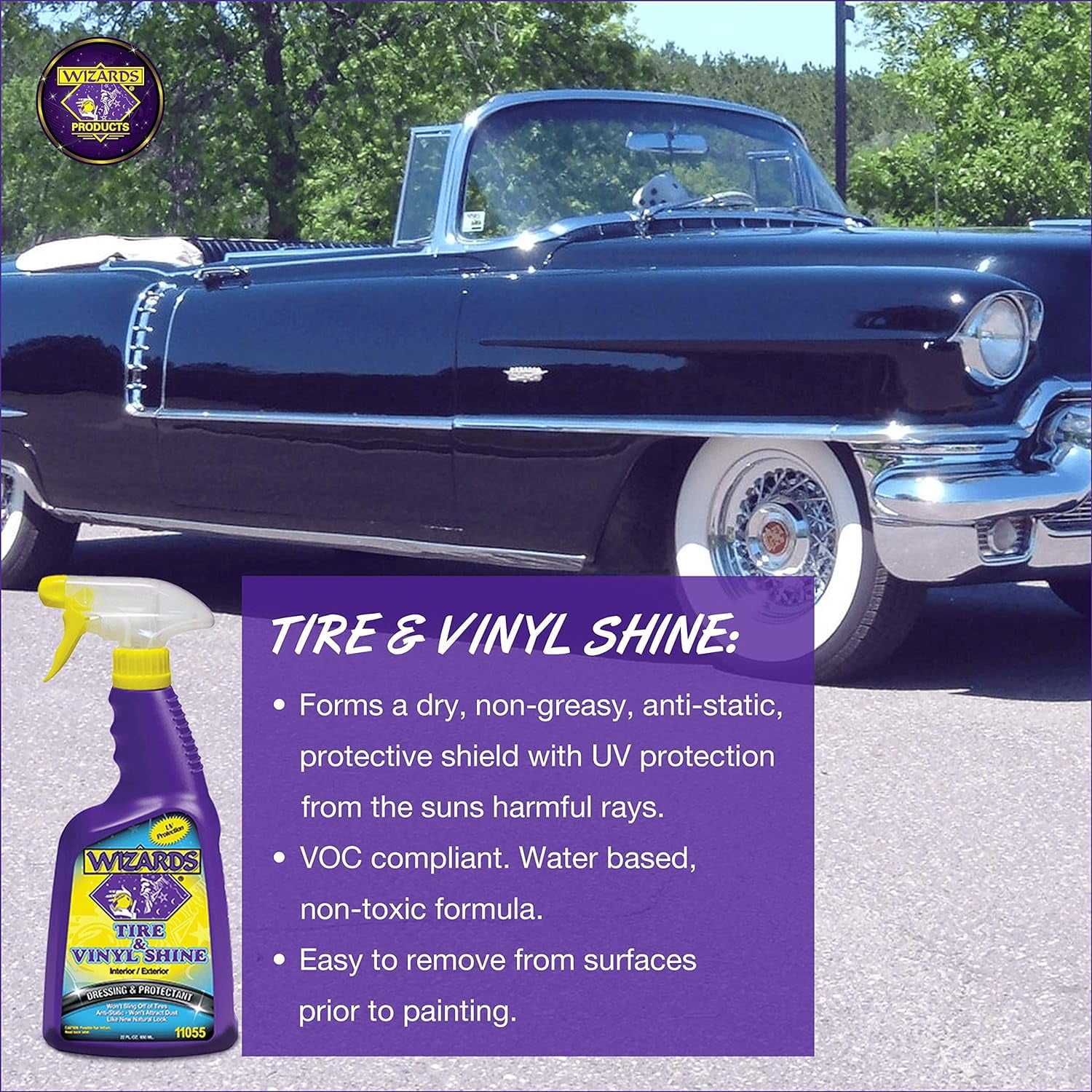 Wizards Products 7-Piece Car Detailing Kit Comprehensive Car Cleaning Kit with Tire Shine Car Sealant Car Soap and More Car Cleaning Supplies