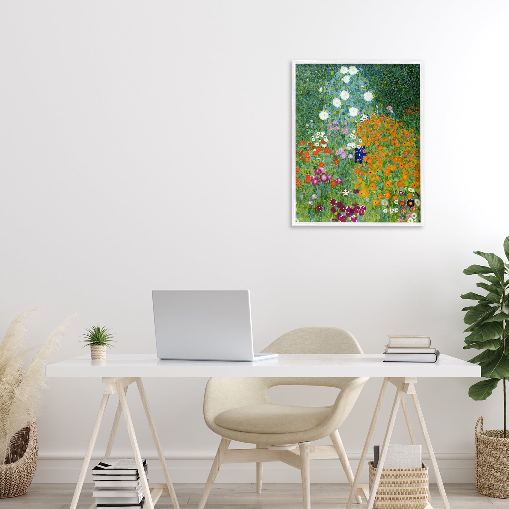Stupell Industries Farm Garden Classic Klimt White Framed Giclee Art, design by Vintage Hustle