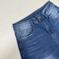 thumbnail image 6 of Womens Wide Leg Jeans High Waisted Stretchy Cuffed Baggy Denim Pants Dark Blue L, 6 of 9
