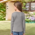 thumbnail image 4 of Long Sleeve Shirts for Girls Crewneck Slim Fit Tops Ribbed Shirt Casual Base Layer Tops Light Gray 170, 4 of 4