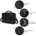 thumbnail image 3 of mokzer Leather Briefcases for Men 15.6 Inch Business Computer Bag Laptop Bag for Men Water Resistance Travel Messenger Bag, 3 of 4