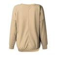 thumbnail image 6 of Kagetolytai Womens Tops Womens Casual V Neck Sweatshirt Loose Soft Long Sleeve Pullover Tops Solid Shirts With Side Pockets Plus Size Tops for Women Light Brown 2XL, 6 of 7