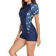 thumbnail image 5 of Traje de Baño Mujer Trajes de Baño de Una Pieza Traje de Buceo de Manga Corta Siamés Erógeno Playa Surf Cremallera Traje de Baño Odeerbi  ODB157080, 5 of 6