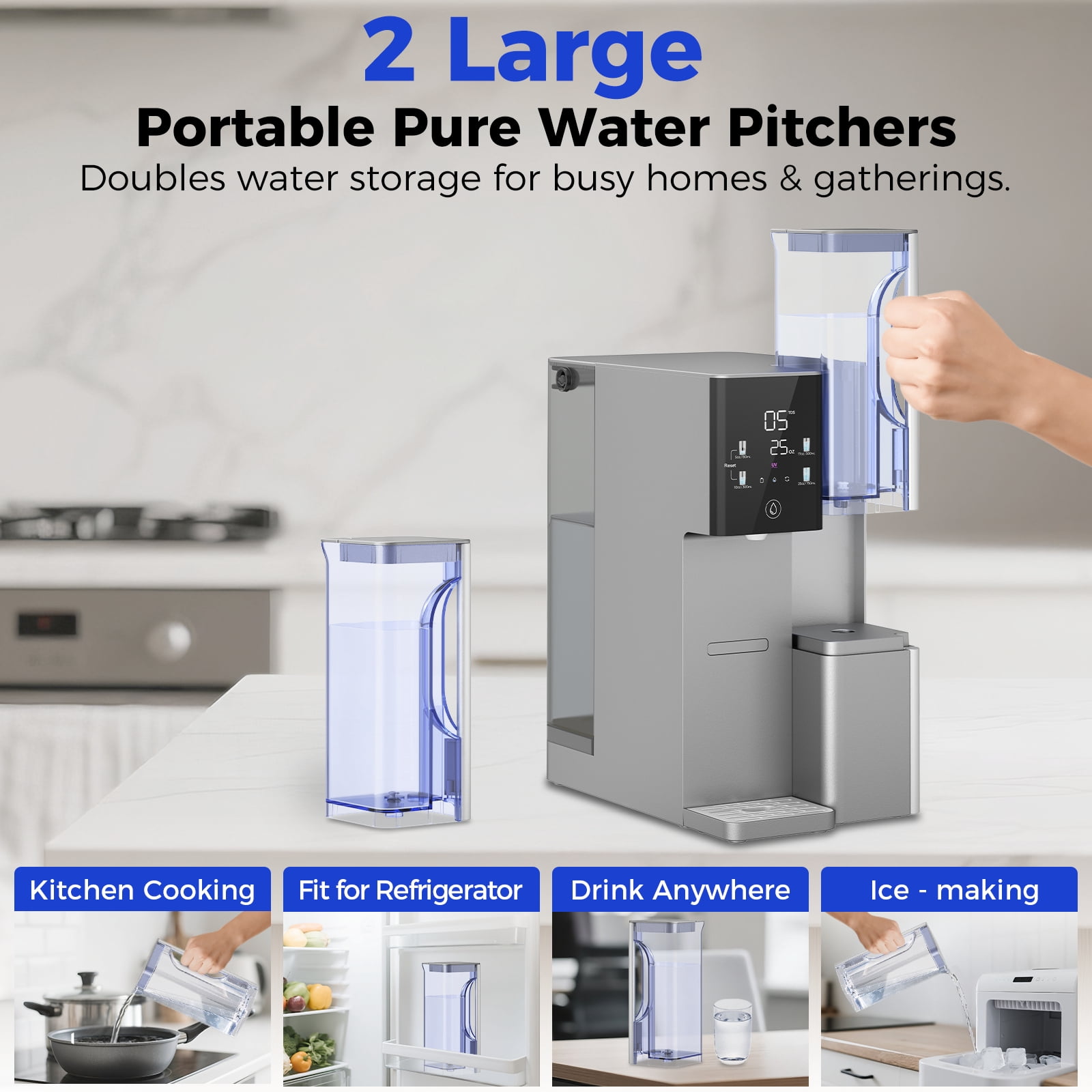VonWater 528Gallon Countertop Reverse Osmosis Water Filter System, 7 Stage RO Purifier with UV, 3:1 Pure to Drain Water Filtration System