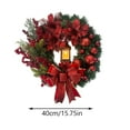 thumbnail image 3 of HongHeng Christmas Under $ 5 2024 Large Christmas Wreaths for Front Door Artificial Lighted Christmas Wreath with Bow Ribbon Red Christmas Front Door Wreath with Christmas Ball Christmas, 3 of 7