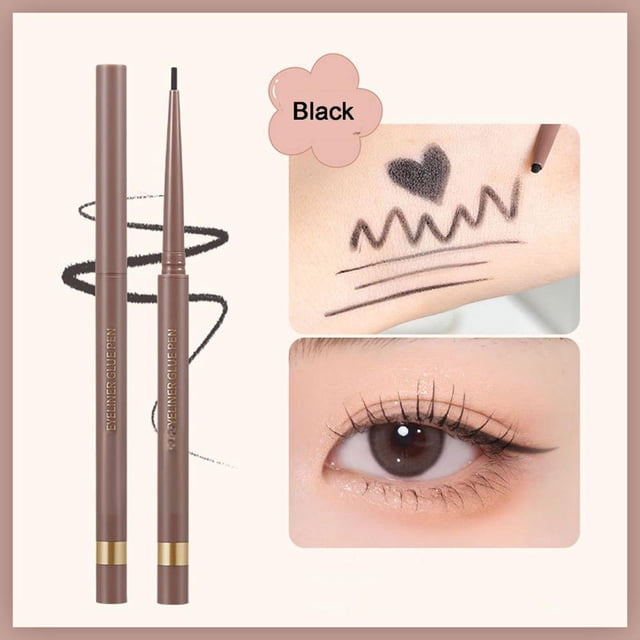 Lápiz delineador, delineador de ojos gel antiborrones con punta retráctil, diseño giratorio, fórmula impermeable para definición precisa, línea fina, uso prolongado, 1 mL