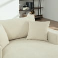 thumbnail image 6 of 56.3" Wide Extra-Large Sofa Bed with Sturdy Metal Legs, Chenille Linen Fabric Sleeper Sofa with Back Cushion and Pillows, Comfy Couch for Living Rooms Bedrooms Apartments, Beige, 6 of 9
