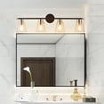 thumbnail image 6 of ExBrite 33.5" 4-Light Metal Vanity Light with Clear Glass Shades in Black, 6 of 7