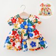 thumbnail image 4 of Toddler Girls Dress Short Sleeve Floral Prints Ruffles Princess Dance Party Clothes Dresses For Girls Size 3-4T, 4 of 4