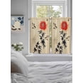 thumbnail image 4 of Tier Curtains 45 Inches Long, Retro Flower Bird, Window Treatment Curtain Drapes, Classical Spring Summer Plant Small Curtain Drapes for Bathroom Laundry Room, 27.5"x45", 2 Panels, 4 of 7