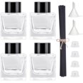 thumbnail image 1 of Agidea 4PCS Refillable Reed Diffuser Bottles, 50ML Capacity, Glass Material, Home & Event Fragrance Decoration, 4 Bottles, 20 Reeds, Funnel, Black Caps, 1 of 6