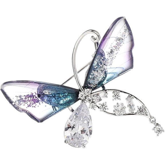 Butterfly Brooch Pins Chic Romantic,Women ButterflyLapel Pin Silver Brooch Pins Decoration Gift,Scarf Shawl Clothing Accessories Wedding Party Banquet(1pc - LI)