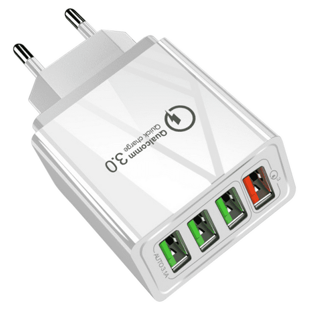 Adaptador de carga USB Quick Charge 3.0 Fuente de alimentación USB de 4 puertos con carga inteligente para iPhone XR / XS / X / 8Plus / 8/7/iPad Air/Huawei Zhivalor 2036035-4