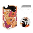 thumbnail image 3 of Yayeee Freestanding Laundry Hamper with Handle Collapsible Large Storage Basket for Clothes, Orange Hand Drawn Floral, 3 of 7