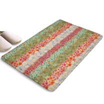 Pioneer Flower Floral Print Flannel Non Slip Door Rugs,Washable Door Mats Indoor,Decorative Door Mats,Dirt-Resistant and Absorbent Doormat for Entrance,Bedroom,Kitchen,Bathroom,31.5"x17"