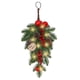 thumbnail image 2 of Corona navideña artificial con forma de lágrima, bayas rojas y bolas, de PVC, 50 cm, ideal para decoración navideña de interiores y exteriores., 2 of 7
