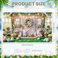 thumbnail image 2 of Bunny Design Easter Banner Colorful Eggs Spring Display Floral Pattern Flower Wreath Bunny Backdrop for Easter Celebration Spring Party Garden Decoration, 2 of 9