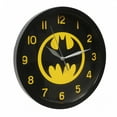 thumbnail image 1 of Batman Horloge Murale Symbole Noir sur Jaune, 1 of 1