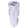 thumbnail image 2 of Cargador de adaptador de encendedor de cigarrillos de coche dual USB 2.1A de metal (blanco + plata) Likrtyny Accesorios para autos y motos, 2 of 6