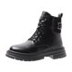 thumbnail image 1 of NECHOLOGY Botas Mujer Zapatos Botines de mujer Moda mujer cuero artificial Color sólido otoño suela gruesa tacones cuadrados con cordones botines cortos zapatos de punta redonda (Black, 7), 1 of 5