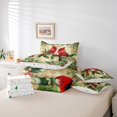 thumbnail image 5 of Feelyou Christmas Red Robin Twin Bedding Sets 7-Piece, Poinsettia Leaf Plant Bedding Comforter Set, Vintage Western Fashion Reversible Sheet Sets, Breathable Home Decor, 5 of 7
