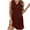 Wine, variant on cocolona Womens Summer Dress V Neck Sleeveless Tank Dress Fashion Casual Side Slit Sundress Solid Color Mini Dress