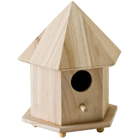 Plaid Wood Surfaces, Gazebo Birdhouse, size: 6 3/4 " x 9 ...
