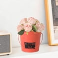 thumbnail image 3 of Set of 4 Galvanized Metal Flower Pots with Handles – Small Rustic Planters for Indoor Outdoor Garden Decor, Vintage Style Mini Vases for Home, Patio, or Balcony, 3 of 5