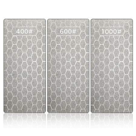 

3Pcs Diamond Sharpening Stone Set Diamond Plate Sharpening Stone Bench Stone(400 600 1000 )