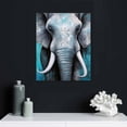 thumbnail image 4 of COMIO  Boho Elephant Canvas Wall Art Elephant Couple in Love Mandala Animal Grey and Teal Artwork for Bedroom Modern Home Decor Stretched and Framed Ready to Hang, 4 of 4
