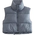 thumbnail image 1 of Shiyifa Veste Courte à Col Montant avec Fermeture Éclair pour Femmes, 1 of 7