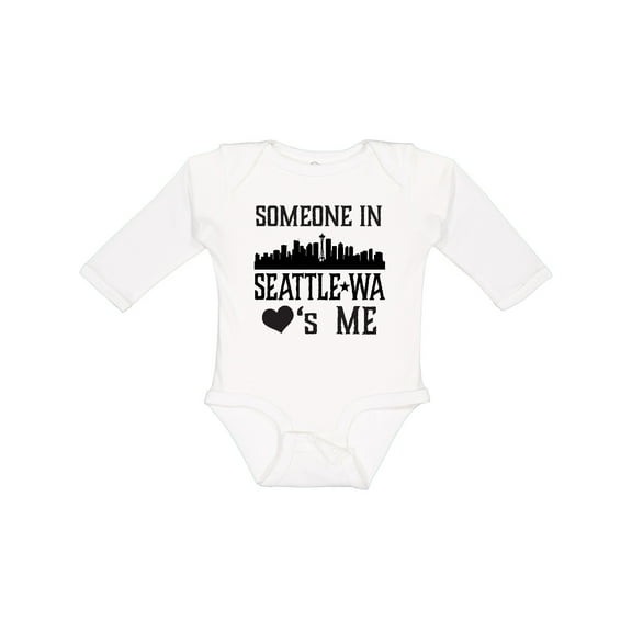 Inktastic Seattle Washington Someone Loves Me Skyline Boys or Girls Long Sleeve Baby Bodysuit