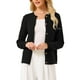 thumbnail image 1 of Suéter de Cardigan de Botones para Mujer INSPIRE CHIC, Cuello Redondo, Manga Larga, Tejido de Punto, Chaqueta de Canalé, XL, Negro, 1 of 5