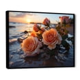 thumbnail image 2 of Designart "Ocean Sunset Serenade Rose Bloom II" Floral Framed Wall Art - Traditional Orange Rose Entryway Framed Wall Art, 2 of 6