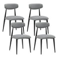 thumbnail image 4 of Curved Backrest Metal Frame Dining Chairs Set of 4 - Grey, 4 of 5