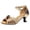 Gold, variant on Womens Latin Dance Shoes Satin Practice Performance Dress Heels Peep Toe Ankle Strap Heeled Sandals Gold Size 9